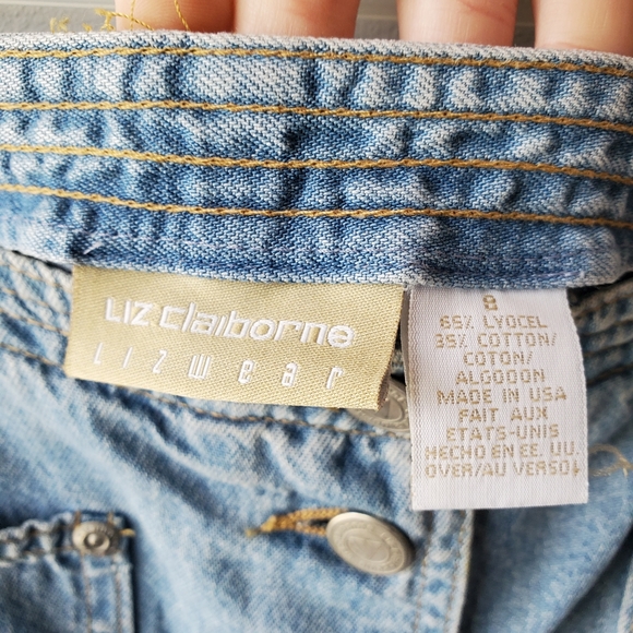 Vintage Liz Claiborne Long Maxi Denim/Jean Skirt Sz 8 Cottagecore Prairi… - Picture 11 of 16